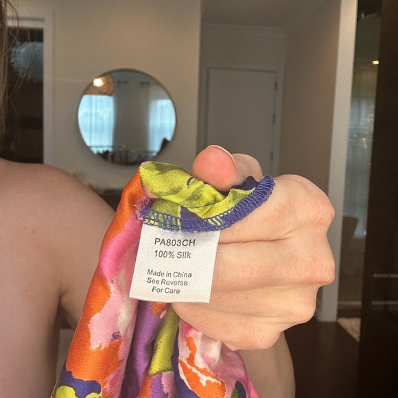 Parker Strapless Floral Dress 100% silk size Medium - Picture 5 of 5